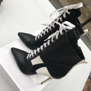 AKIRA black and white booties